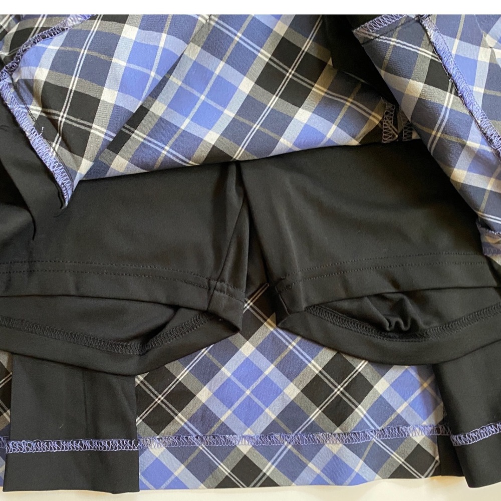IZOD Golf Womens Plaid Pleated Skort Blue Black White Size 6 EUC - Picture 3 of 9